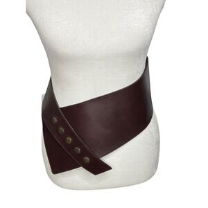 Faux Leather Belt Brown Womens S Asymmetrical Steampunk Castle Core Ren Faire
